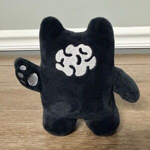 Kawaii Gothic Black Plush Stuffed Animal Toy with Brain Design
